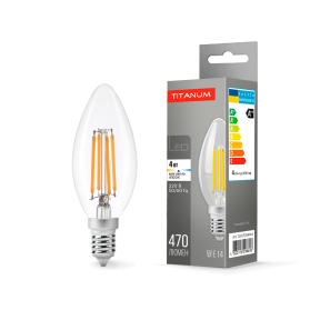 LED лампа TITANUM Filament C37 4W E14 4100K LED лампа TITANUM Filament C37 4W E14 4100K