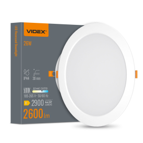 LED світильник Back вбудований круглий VIDEX VL-DLBR-265 26W 5000K
