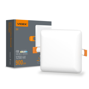 LED світильник безрамковий квадратний VIDEX VL-DLFS-094 9W 4100K