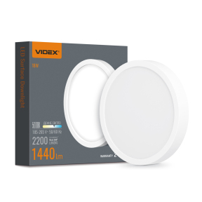 LED Світильник круглий накладний VIDEX VL-DLRS-185 18W 5000K White