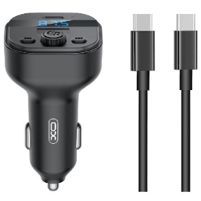 FM-трансмітер XO BCC18 Bluetooth USB-C 15W + USB 5W black FM-трансмітер XO BCC18 Bluetooth USB-C 15W + USB 5W black