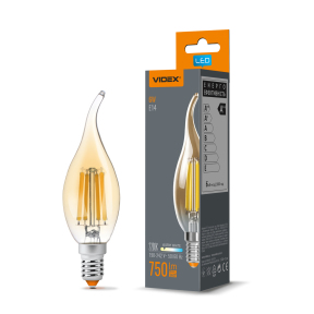 LED лампа VIDEX Filament C37FtA 6W E14 2200K бронза LED лампа VIDEX Filament C37FtA 6W E14 2200K бронза