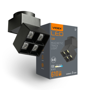 Світильник МАГНІТНИЙ трековий VIDEX VL-TRMS-LE24B LE24B 7.5W 4000K 48V Black