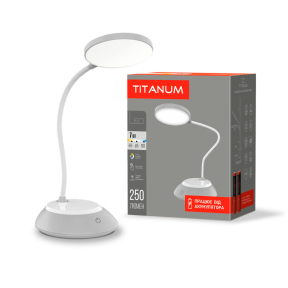 LED лампа настільна з акумулятором TITANUM TLTF-022G 7W 3000-6500K USB сіра LED лампа настільна з акумулятором TITANUM TLTF-022G 7W 3000-6500K USB сіра