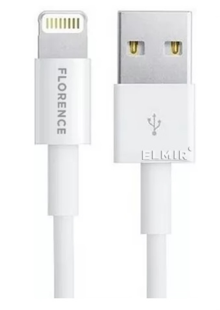 USB кабель Florence Wizer Lightning 1m 2.4A White (FL-2111-WL)