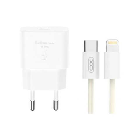 Зарядний пристрій XO L167 + кабель Lightning White