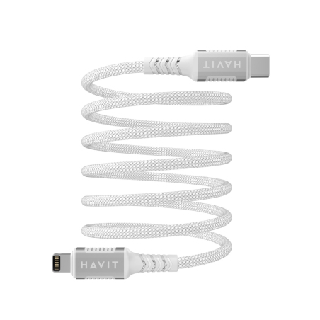 Кабель Havit HV-CB 6298 Lightning 30Вт 1м White