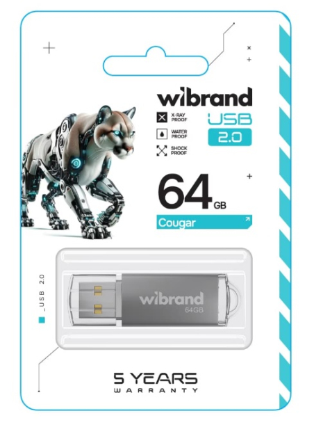 USB-флеш-накопичувач Wibrand 64 GB Silver (WI2.0/CU64P1S)