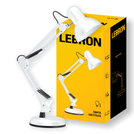 Лампа Lebron L-TL-Telescopic E27 40W (15-11-80) Біла