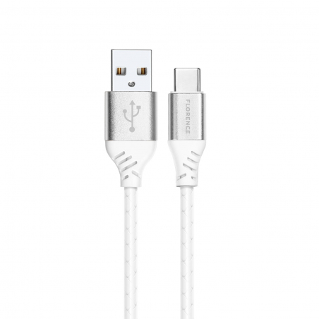 USB кабель Florence Technic Type-C 1m 3A White (FL-2204-WT)