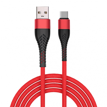USB кабель Florence Armor Type-C 1m 3A Red (FL-2201-RT)