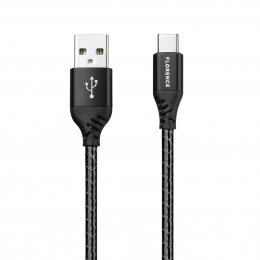USB кабель Florence Technic Type-C 0.2m 3A Black (FL-2204-02-KT)