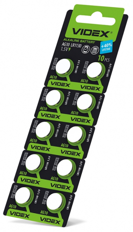 Батарейки Videx AG10/LR1130 1.5 V 2шт