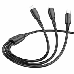 USB кабель Borofone 3in1 micro/type-C/lightning BX 71 2.1A/1m Black