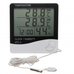 Годинник термометр гігрометр з виносним датчиком HTC-2