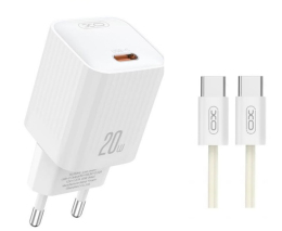Зарядний пристрій XO L146 + кабель Type-C White