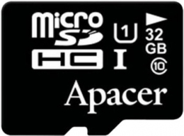 Карта пам'яті Apacer 32GB microSDHC UHS-I Class 10 (AP32GMCSH10U1-RA)