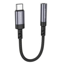 Адаптер-перехідник Borofone BV24 Type-C to 3.5mm Metal Grey