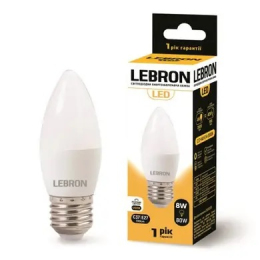 Світлодіодна лампочка Lebron С37 8W Е27 4100K 720Lm 11-13-58-1