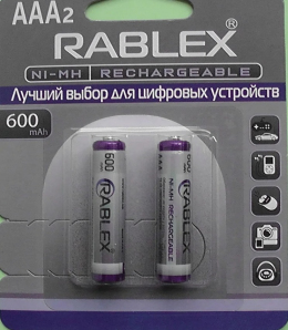 Аккумуляторы Rablex R03 AAA 600 mAh (NiMH)