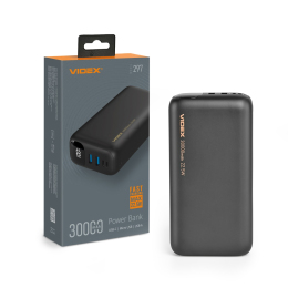 Зовнішній акумулятор Videx VPB-297 30000mAh Black