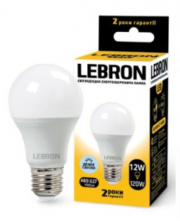 Світлодіодна лампочка Lebron L-A60 12W Е27 6500K 1100LM КУТ 240°