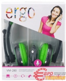 Наушники Ergo VM-280 Green