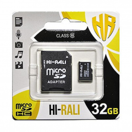Карта памяти Hi-Rali 32 GB micro SDHC Class 10 + SD адаптер (HI-32GBSDCL10-01)