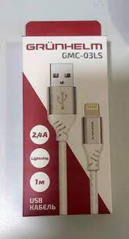 USB кабель Grunhelm GMC-03 LS white Lightning 