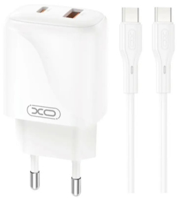 Зарядний пристрій XO L158 + кабель Type-C White