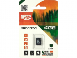 Карта пам'яті Mibrand 4 GB microSDHC Class 4 MICDC4/4GB