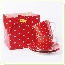 Чашка з блюдцем Maestro MR10032-05/06 Red