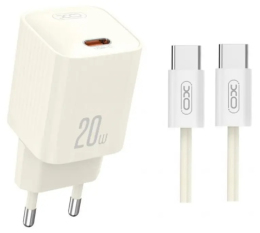 Зарядний пристрій XO L146 + кабель Type-C Beige