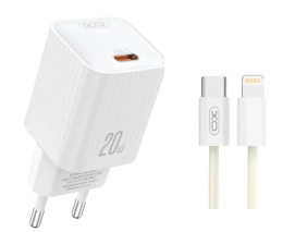 Зарядний пристрій XO L146 20W + кабель Lightning White