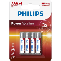 Батарейка Philips Power Alkaline LR03P4B/10 