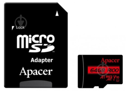 Карта пам'яті Apacer microSDXC 64GB Class 10 UHS-I (AP64GMCSX10UB-R)