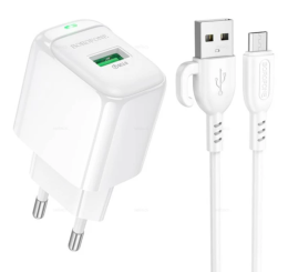 Мережевий зарядний пристрій Borofone BAS42A QC3.0 White