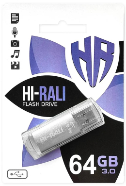 USB-флеш-накопичувач Hi-Rali 64 GB Rocket Series Silver (HI-64GB3VCSL) 