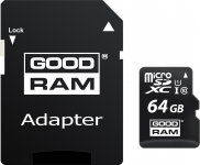 Карта пам'яті GoodRam microSDXC 64GB Class 10 UHS I (M1AA-0640R12) + SD адаптер