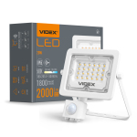 LED прожектор VIDEX VL-F2e205W-S F2e 20W 5000K з датчиком руху та освітленості