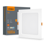 LED світильник Back вбудований квадрат VIDEX 16W 5000K