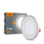 LED світильник вбудований з декоративною підсвіткою VIDEX VL-DL4R-0652 6W+3W 5000K+2700K 220V LED світильник вбудований з декоративною підсвіткою VIDEX VL-DL4R-0652 6W+3W 5000K+2700K 220V