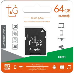 Карта пам'яті T&G 64GB microSDXC Class 10 UHS-1 + SD Adapter