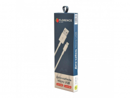 USB кабель Florence Armor microUSB 1m 3A Blue (FL-2201-BM)