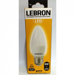 Світлодіодна лампочка Lebron С37 8W Е27 4100K 720Lm 11-13-58