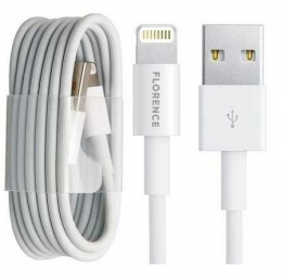 USB кабель Florence Armor Lightning 1m 3A White (FL-2201-WL)