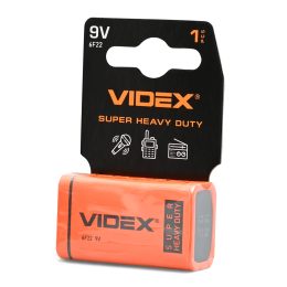 Батарейка сольова Videx 6F22-9V-SC