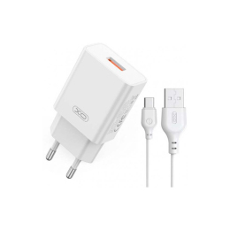 Зарядний пристрій XO L127 18W + кабель Lightning White