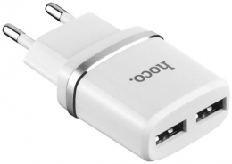 Зарядное устройство HOCO C12 Dual USB Charger 2.4A White