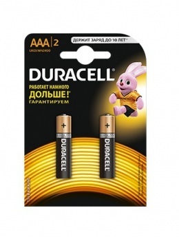 Батарейки Duracell AAA (LR03/MN1500) 2 шт. (LR-3D x2)